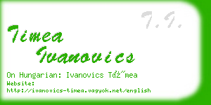 timea ivanovics business card